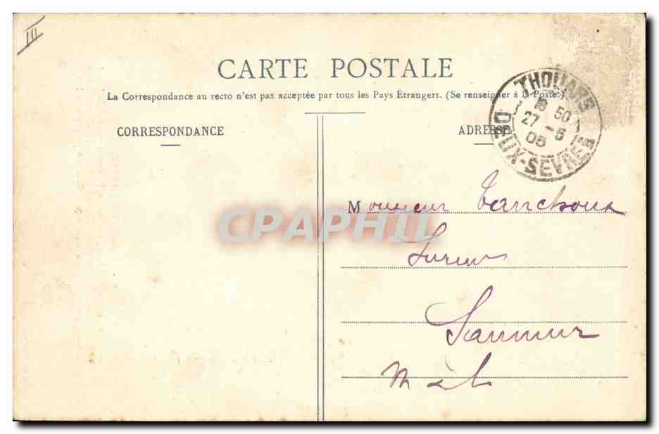 CPA Folklore Au Pays Thouarsais Lapin Enfants  — Verso