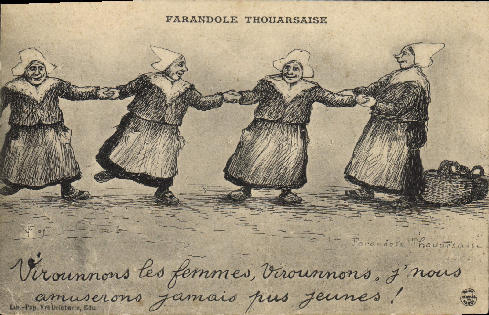 CPA Folklore Farandole Thouarsaise 