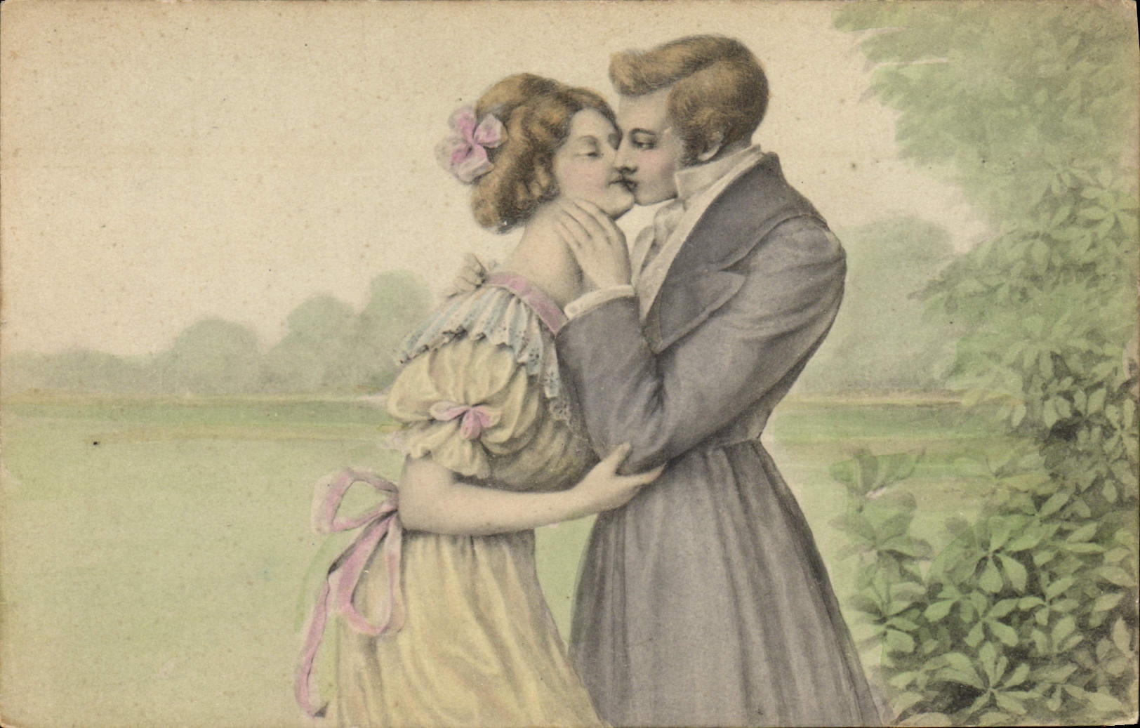 Couple amoureux — scène romantique — éditeur non visible