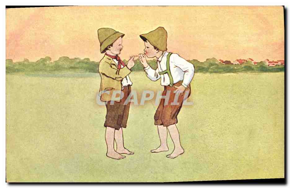 CPA Fantaisie Enfants Cigarette 