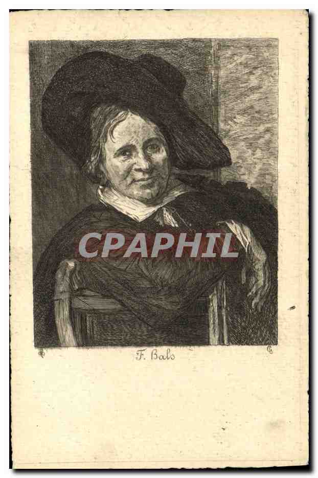 Portrait d'une femme au chapeau — gravure de F. Bals — éditeur S.B. Vienna