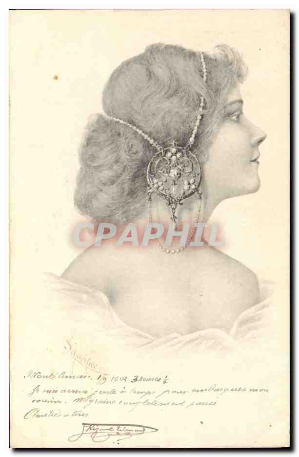 Portrait de femme en profil — Montelima — éditeur Schurbe