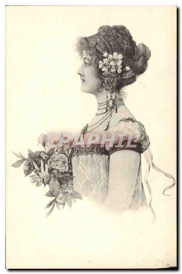 Jeune femme en buste — profil — éditeur inconnu
