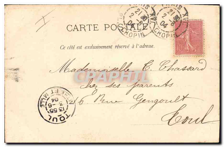 CPA Fantaisie Fleurs  — Verso