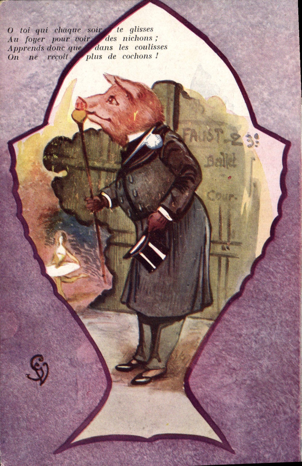 CPA Fantaisie Cochon Porc 