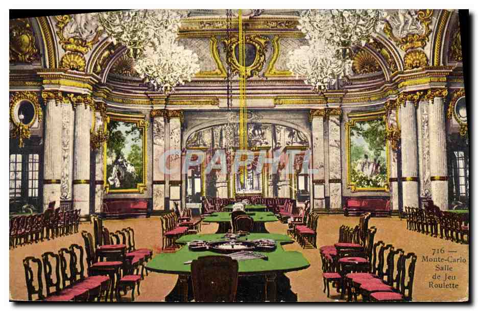 CPA Monte Carlo Salle de jeu Roulette Casino 