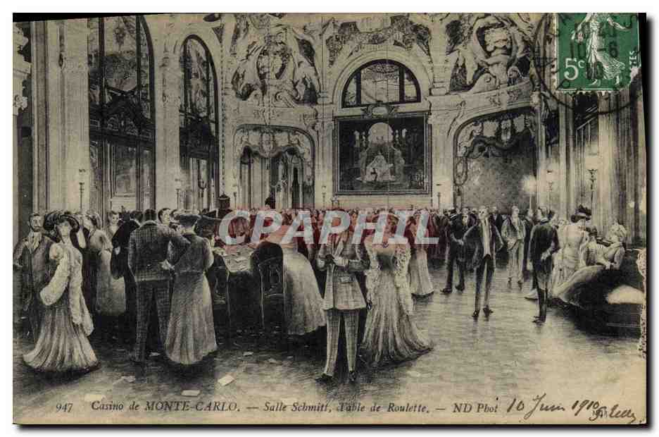 CPA Casino de Monte Carlo Salle Schmitt Table de roulette 