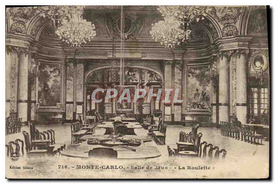 CPA Casino Monte Carlo Salle de jeux La roulette Casino Monte Carlo 