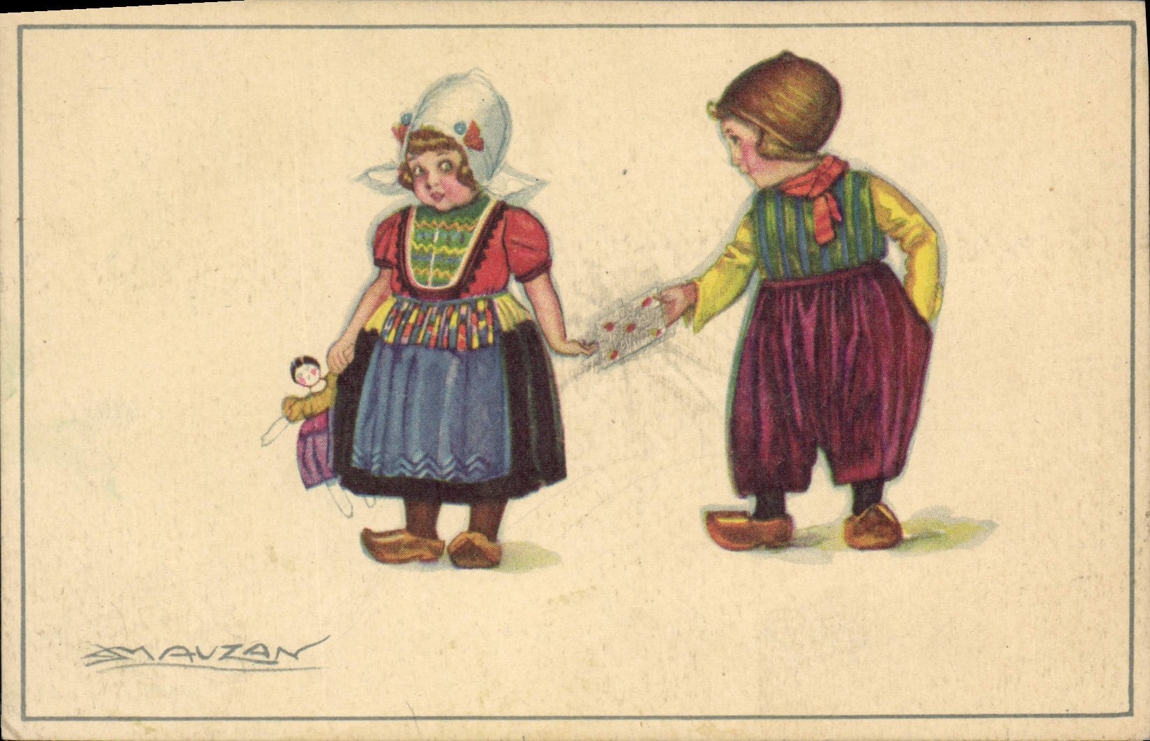 CPA Fantaisie Illustrateur Mauzan Enfants 