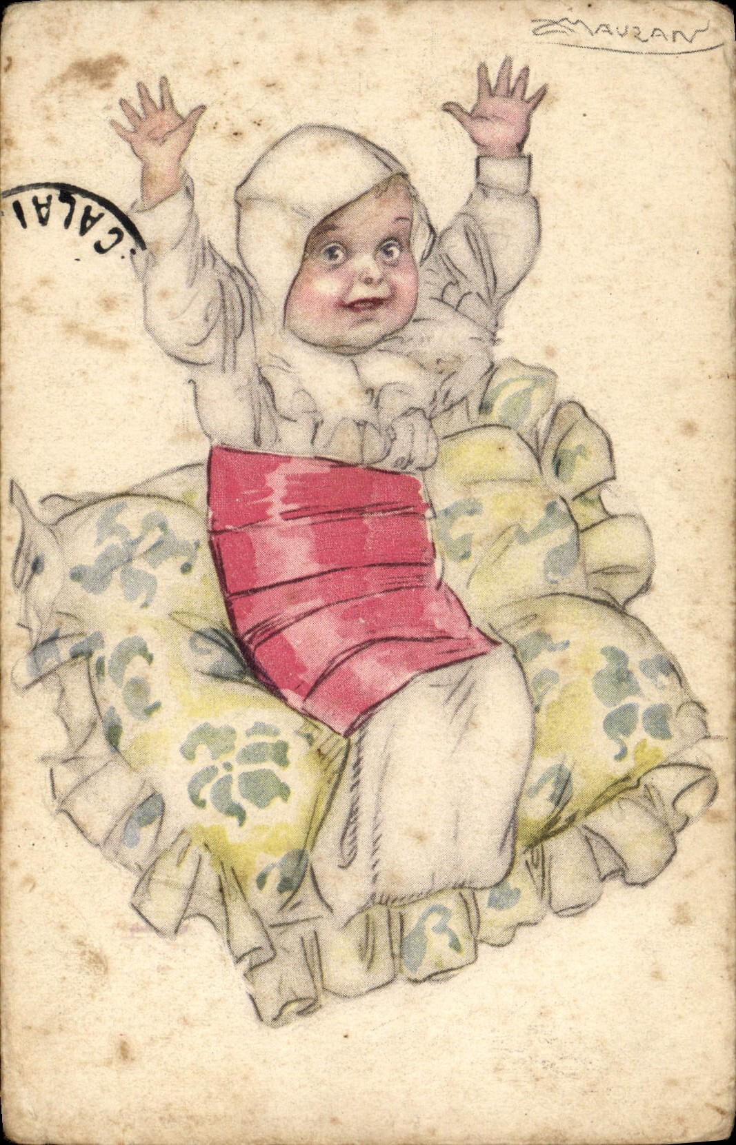 CPA Fantaisie Illustrateur Mauzan Enfant Bebe 