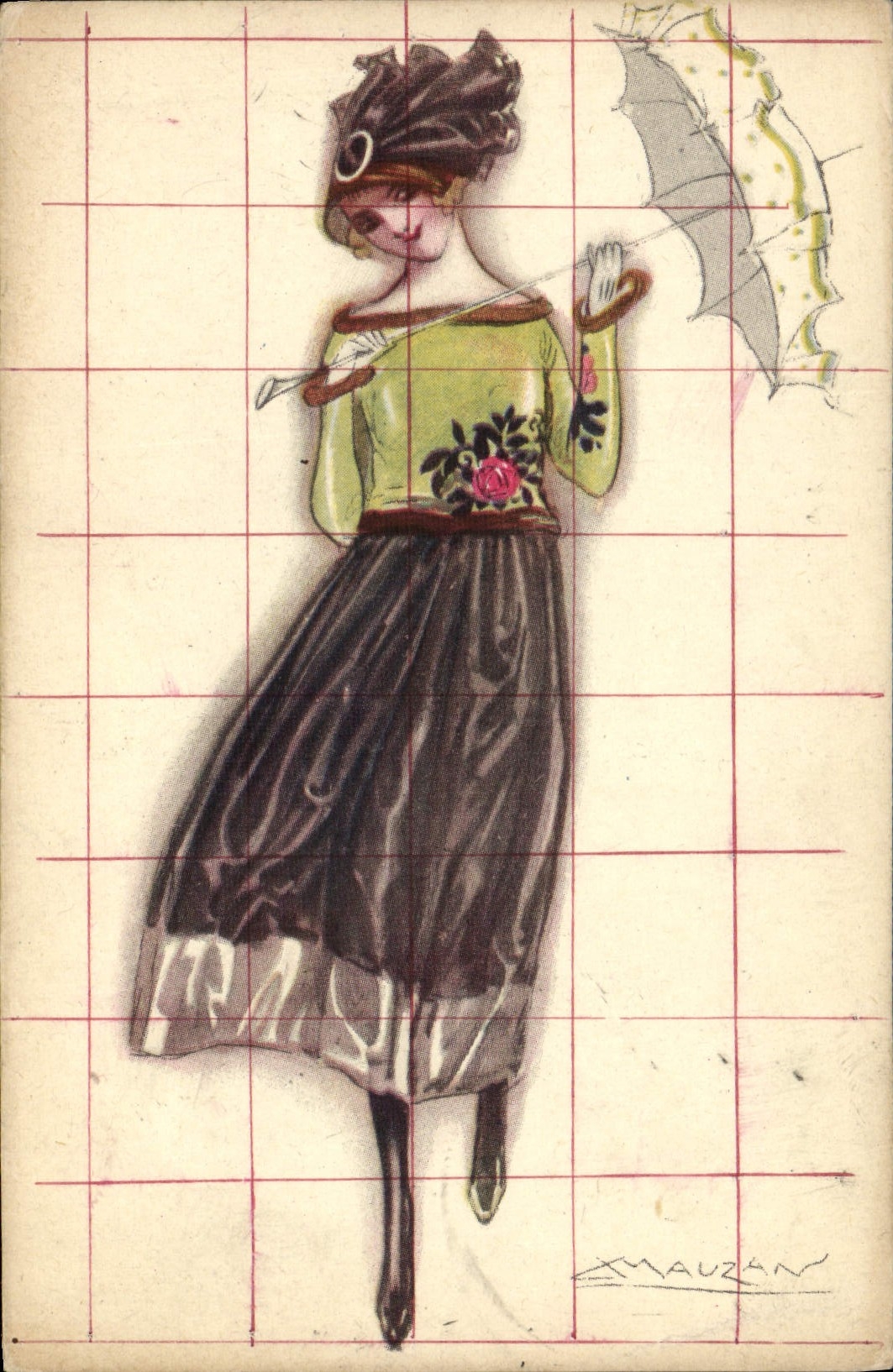 CPA Fantaisie Illustrateur Mauzan Femme 