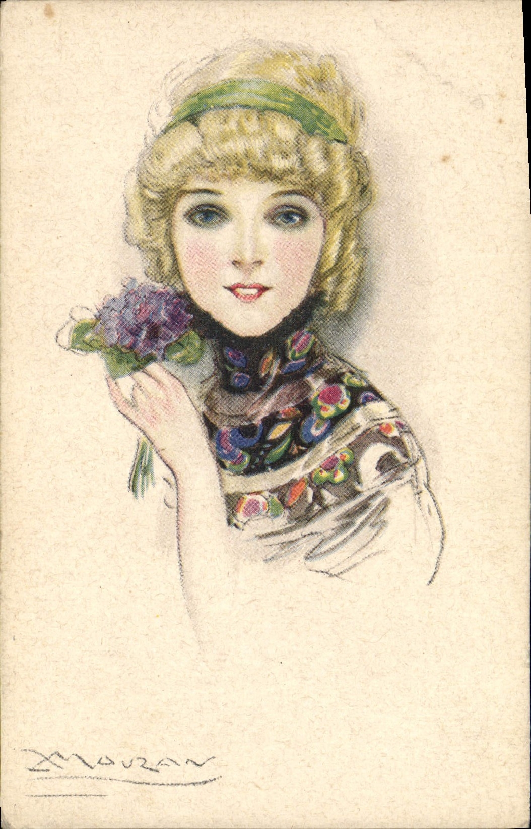 Jeune femme à la fleur — illustration — Z. Mazuran