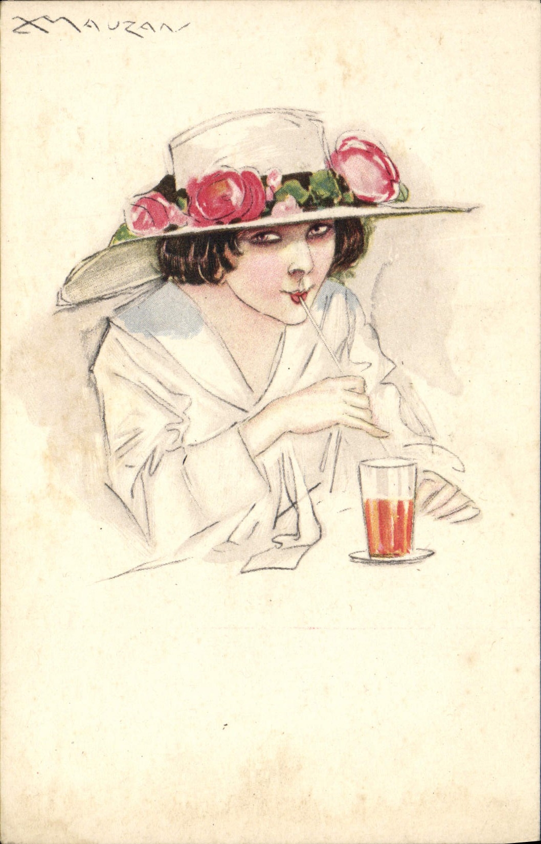 CPA Fantaisie Illustrateur Mauzan Femme 