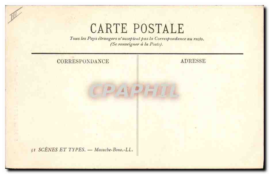 Musicien ambulant — Macacbe-Bono — Éditeur Macacbe-Bono-LL, n° 51 — Reverso