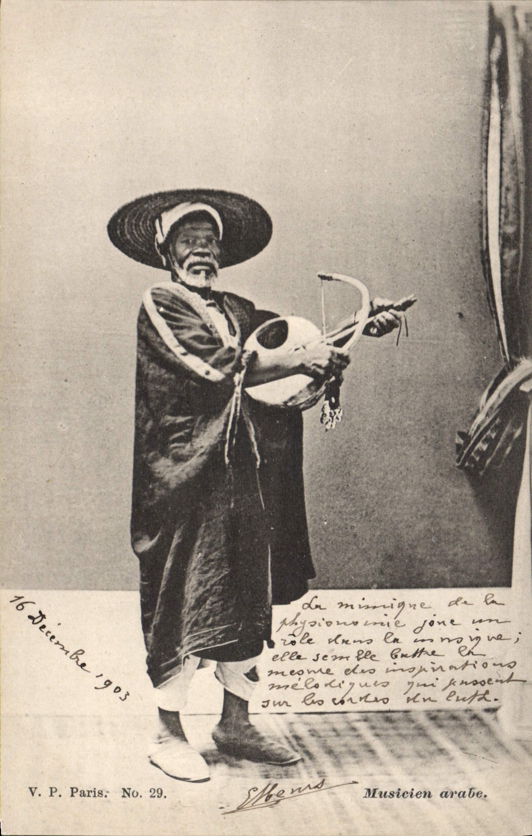 Musicien arabe — scène de théâtre — V. P. Paris, No. 29