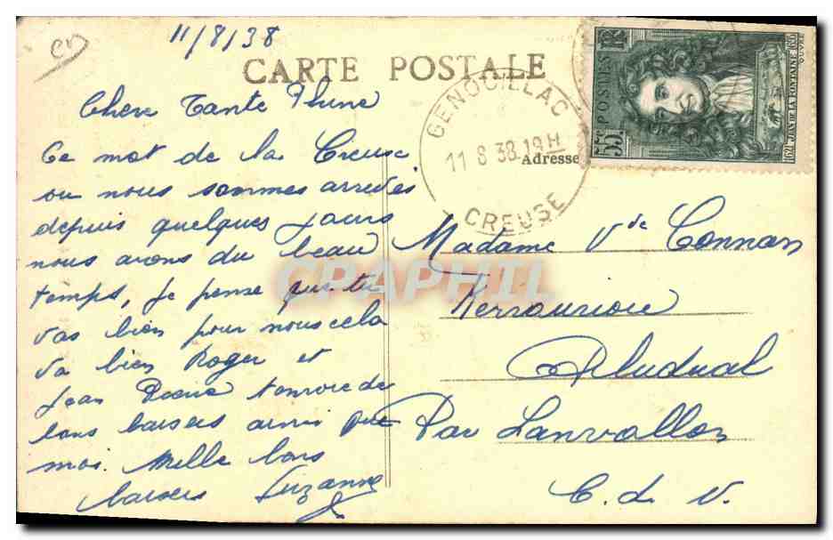 AU PAYS CREUSOIS — Y fasé santa las fillas et los garçous — A. de Nassac, édit, Guéret — Verso