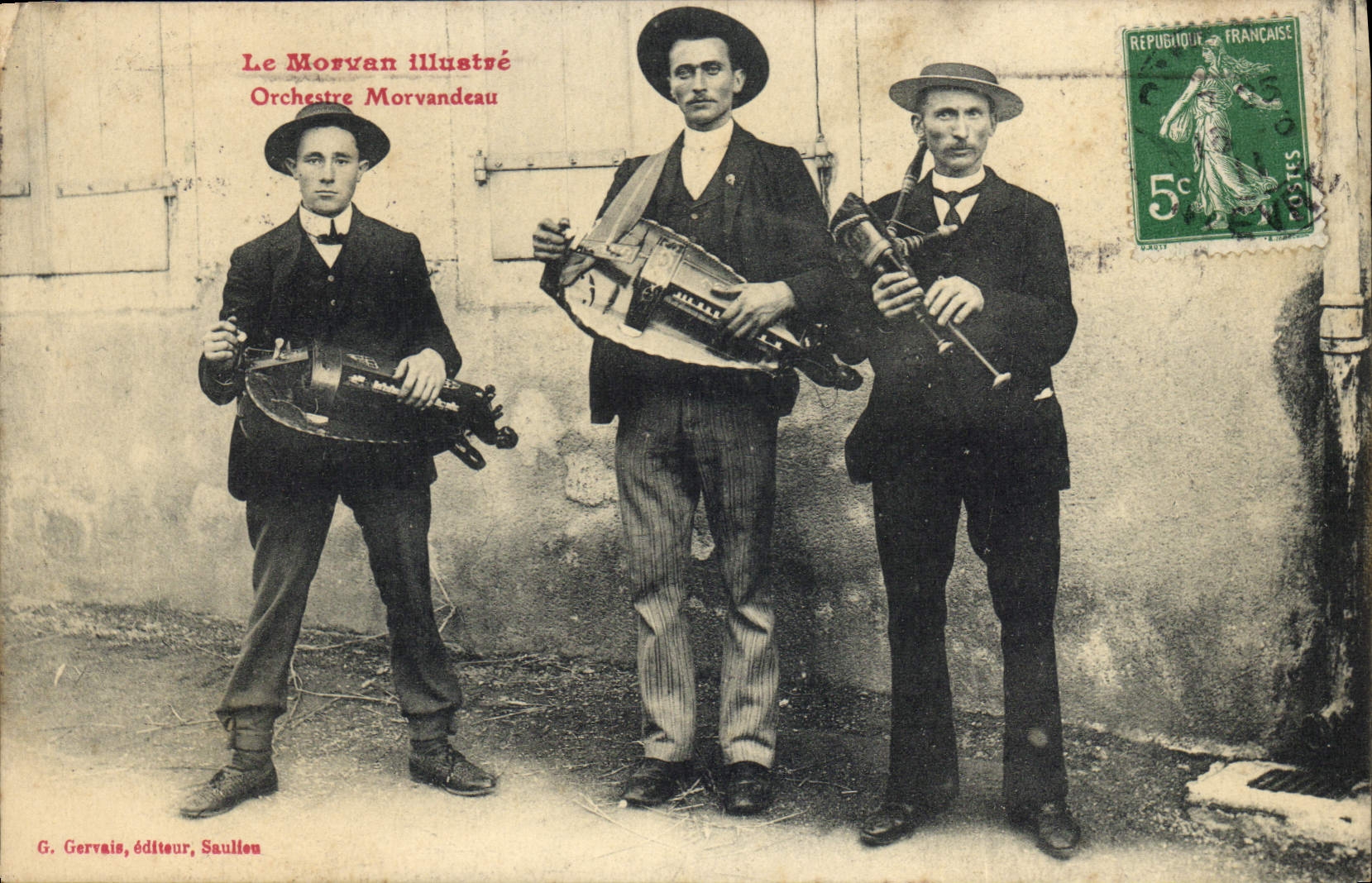 CPA Folklore Morvan Orchestre Morvandeau TOP