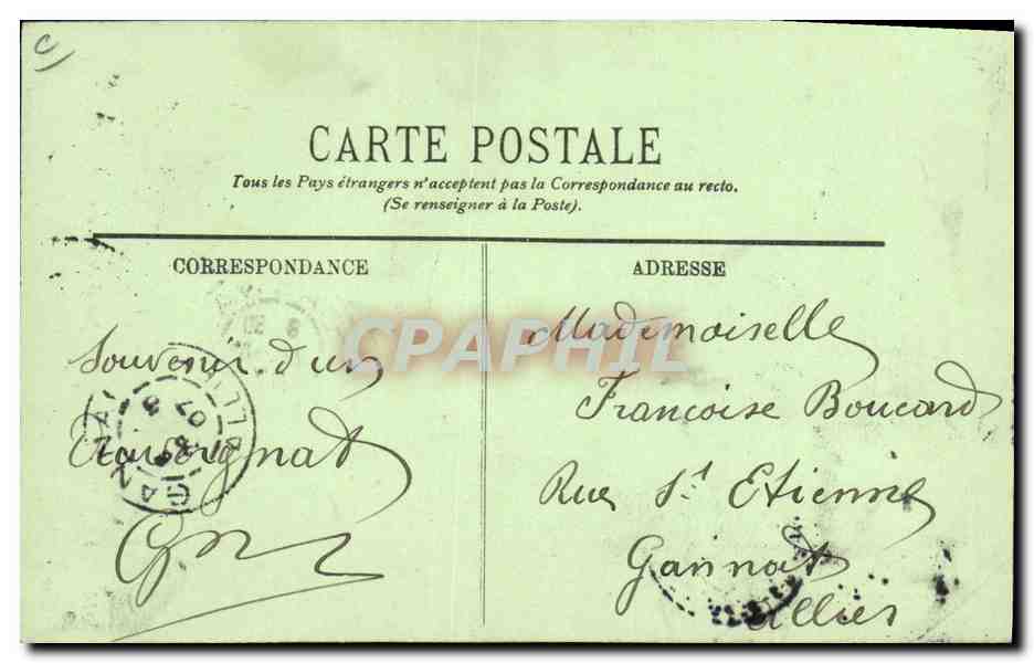 Joueur de Cornemuse — Typés d'Auvergne — LL. — Verso
