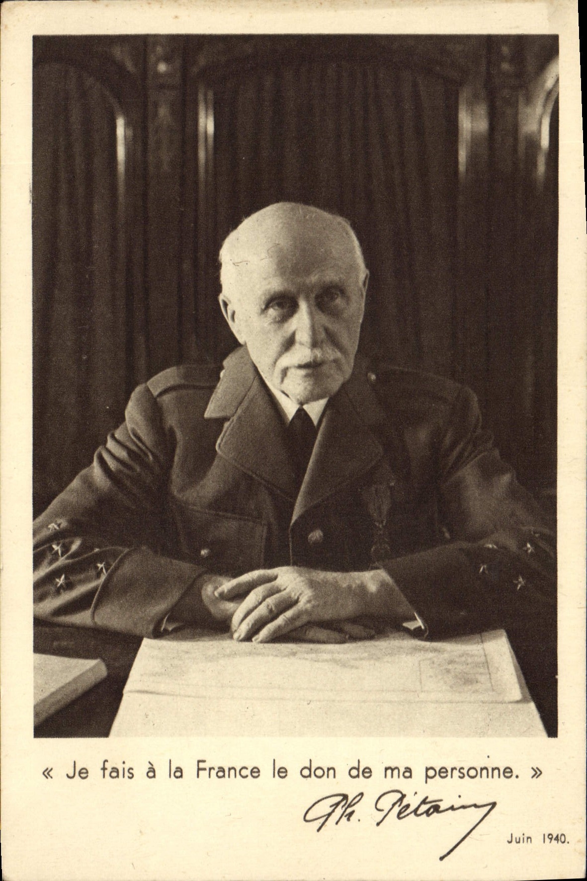Philippe Pétain — Déclaration de dévouement — Éditeur CPAPHIL, V.N° 2002