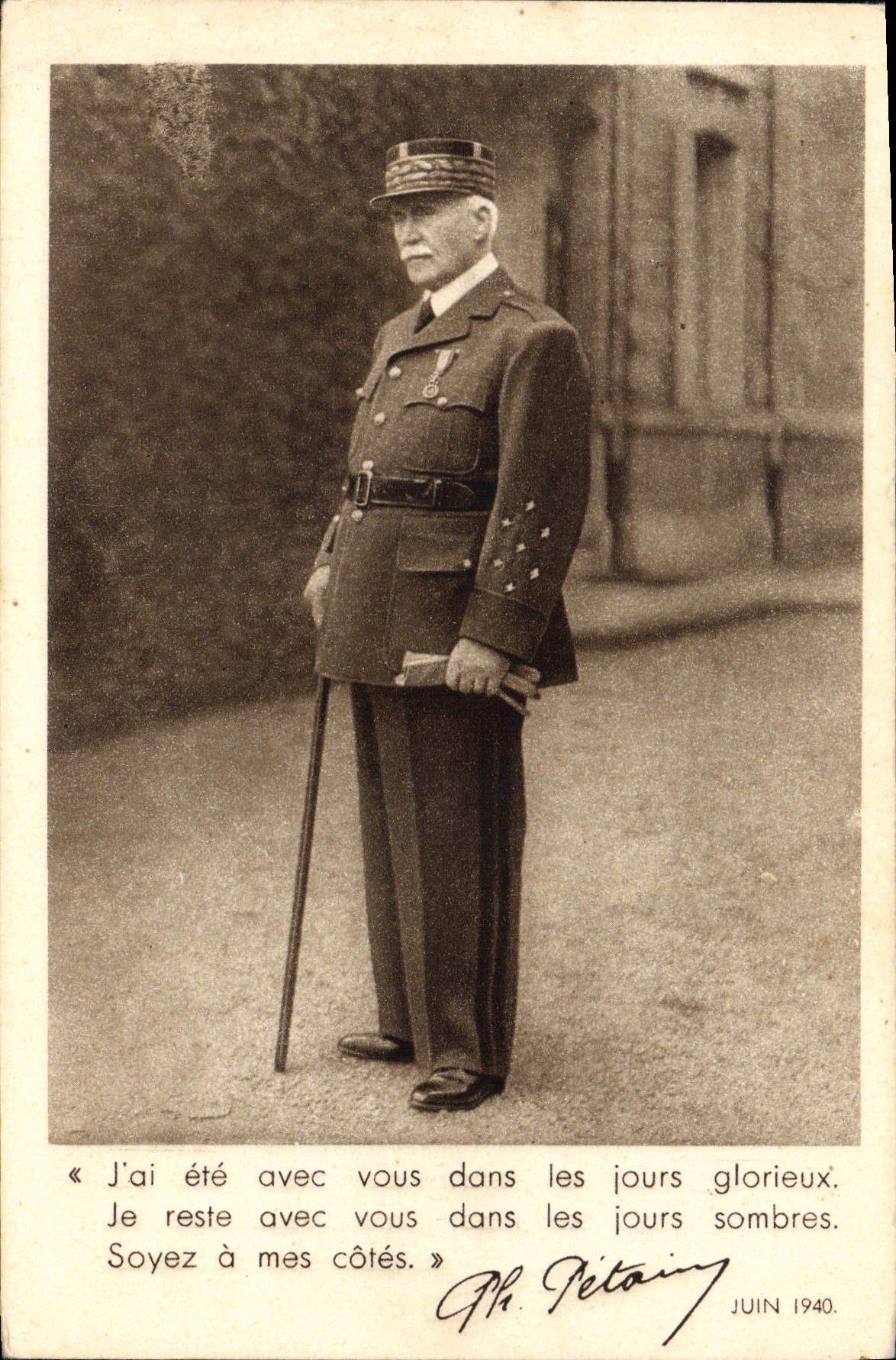 Philippe Pétain — portrait militaire — gravure et impression E. Daslois-Négravure, Paris