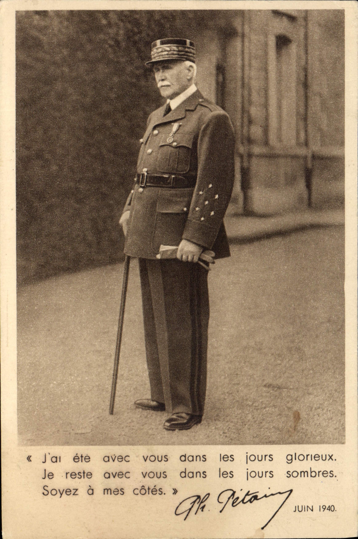 Philippe Pétain — portrait militaire — gravure et impression E. Desloges, Paris