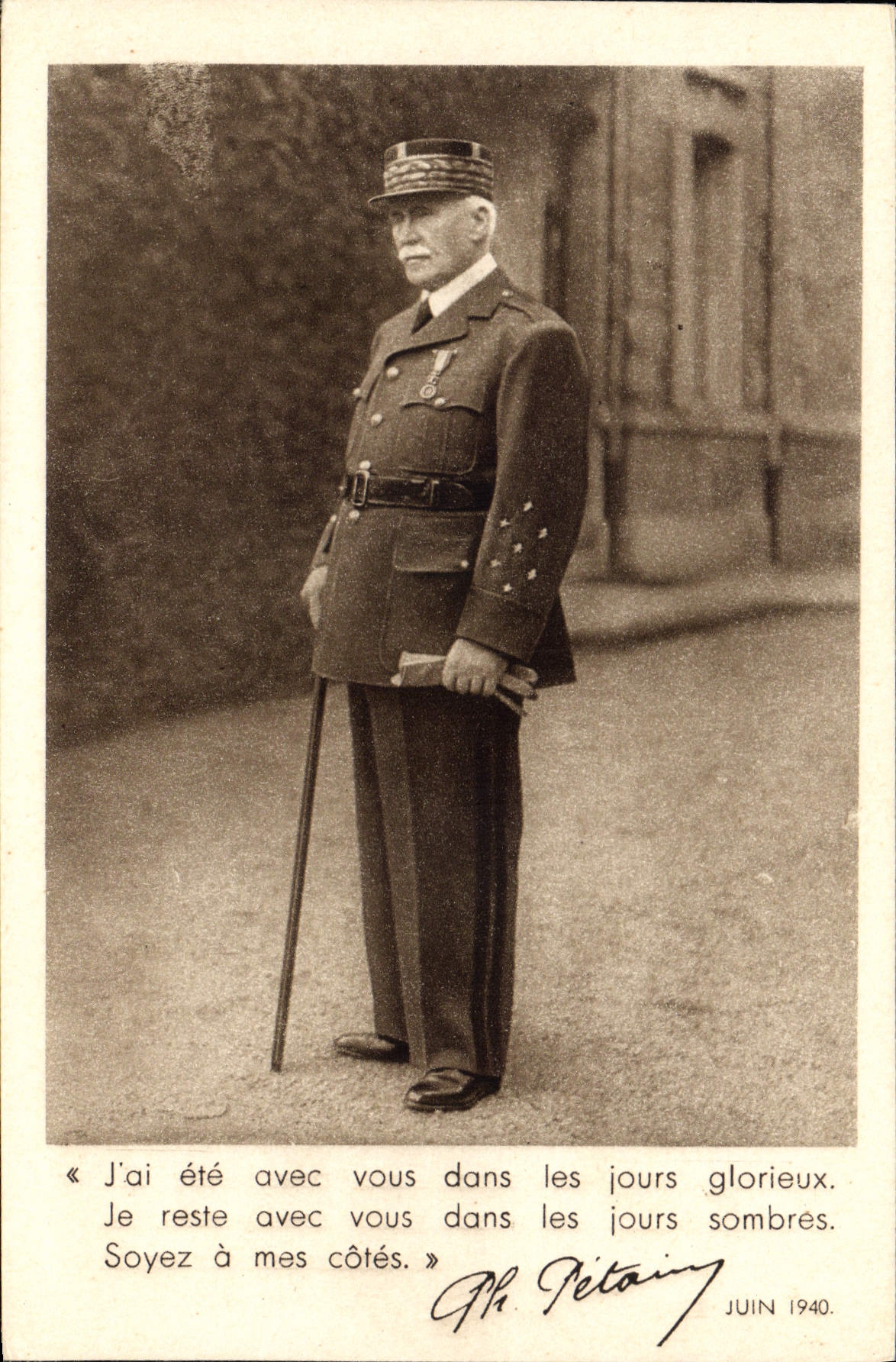 Philippe Pétain — citation juin 1940 — E. Deslois-Négrazvure, Paris