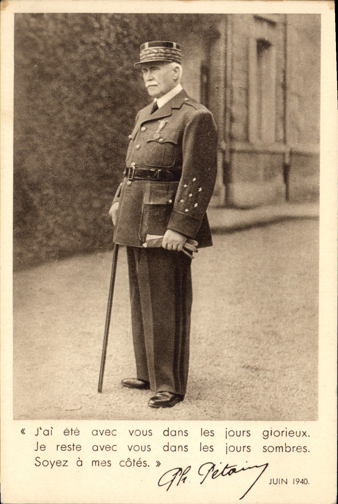 Philippe Pétain — Portrait militaire — Gravure E. Destosse, Paris