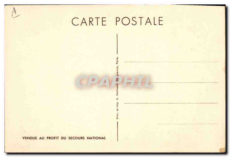 Philippe Pétain — Portrait militaire — Gravure E. Destosse, Paris — Verso