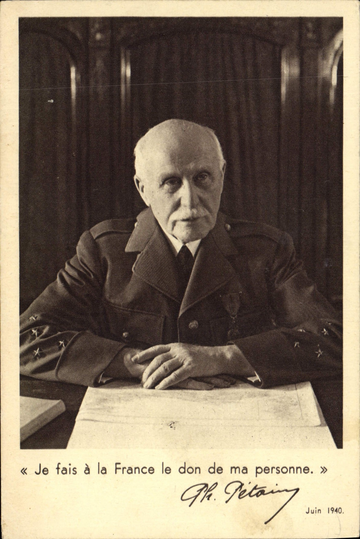 Philippe Pétain — Déclaration de 1940 — CPAPHIL V.2002