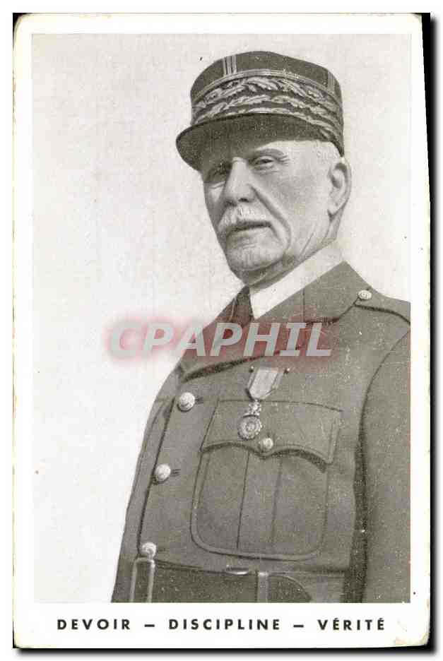 CPA Militaria Petain Devoir Discipline Verite 