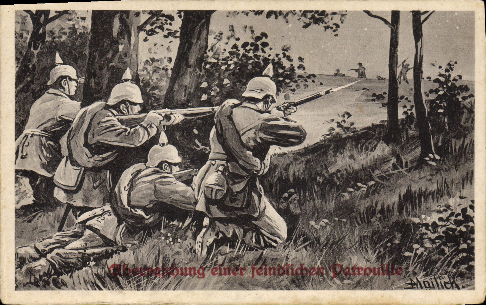 CPA Militaria Casques a pointe 