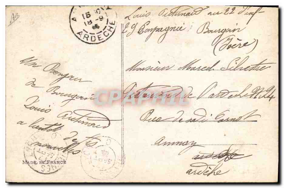 CPA Militaria Avion Canons  — Rückseite