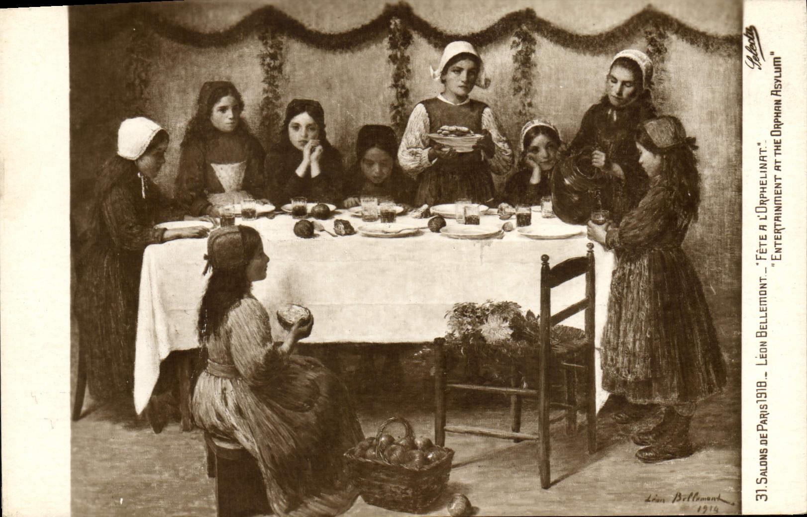 CPA Salons de Paris 1918 Leon Bellemont Fete a l'orphelinat 