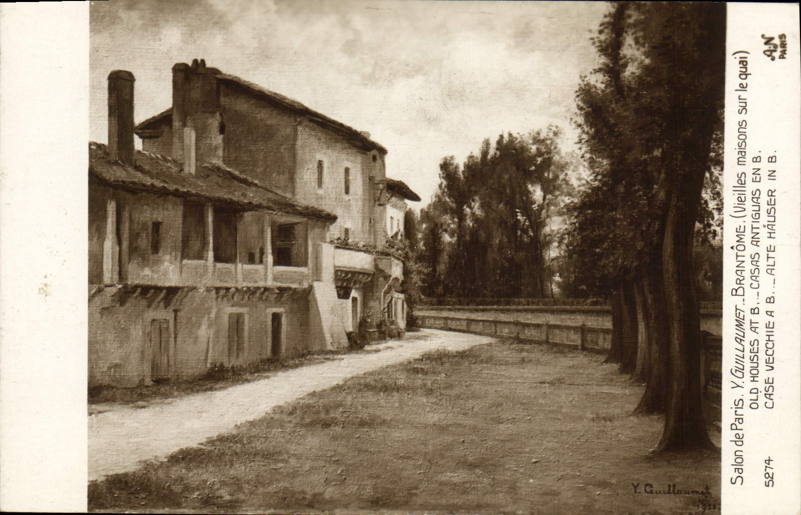 CPA Salon de Paris Guillaumet Brantome Vieilles maisons sur le quai 