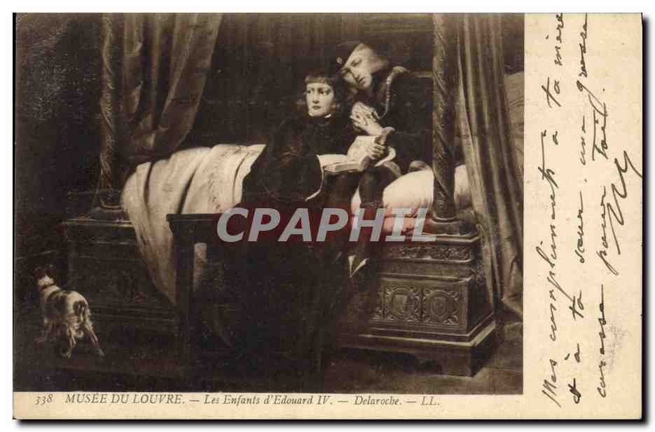 CPA Paris Musee du Louvre Les enfants d'Edouard IV Delaroche Chien 