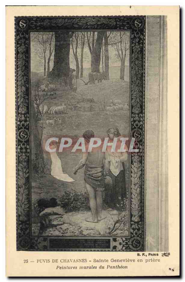 CPA Puvis de Chavannes Sainte Genevieve en priere Peintures murales du Pantheon 