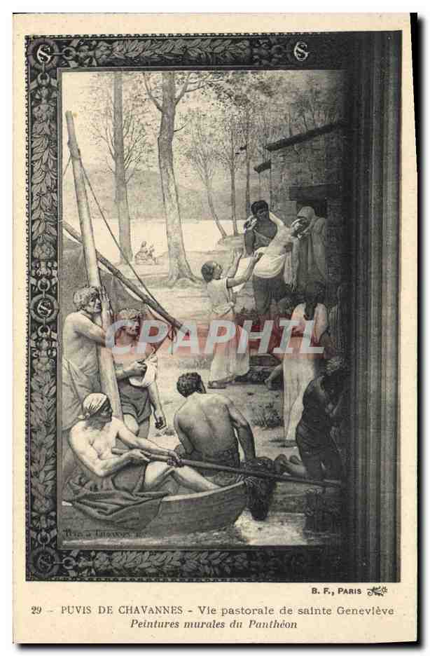 CPA Puvis de Chavannes Vie pastorale de Sainte Genevieve Peintures murales du Pantheon 