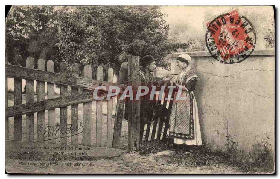 CPA Folklore la causette 