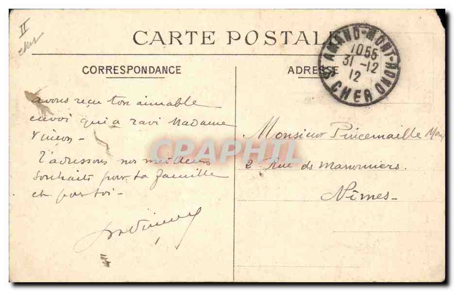 CPA Folklore la causette  — Verso