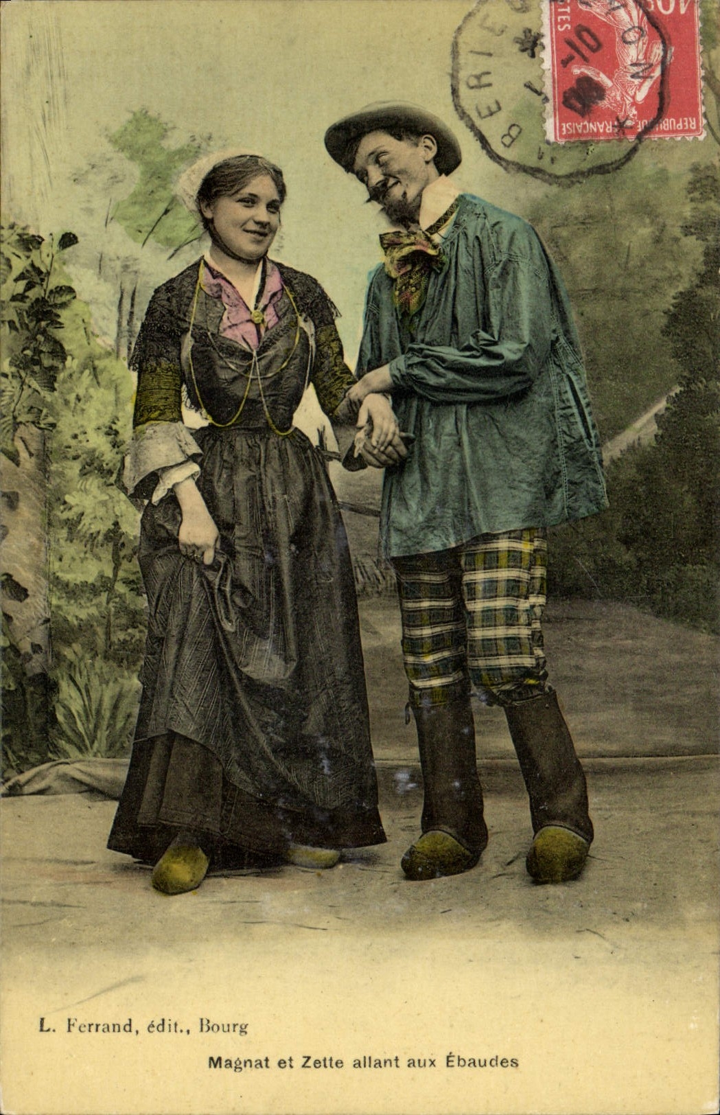 CPA Folklore Magnat et Zette allant aux Ebaudes 