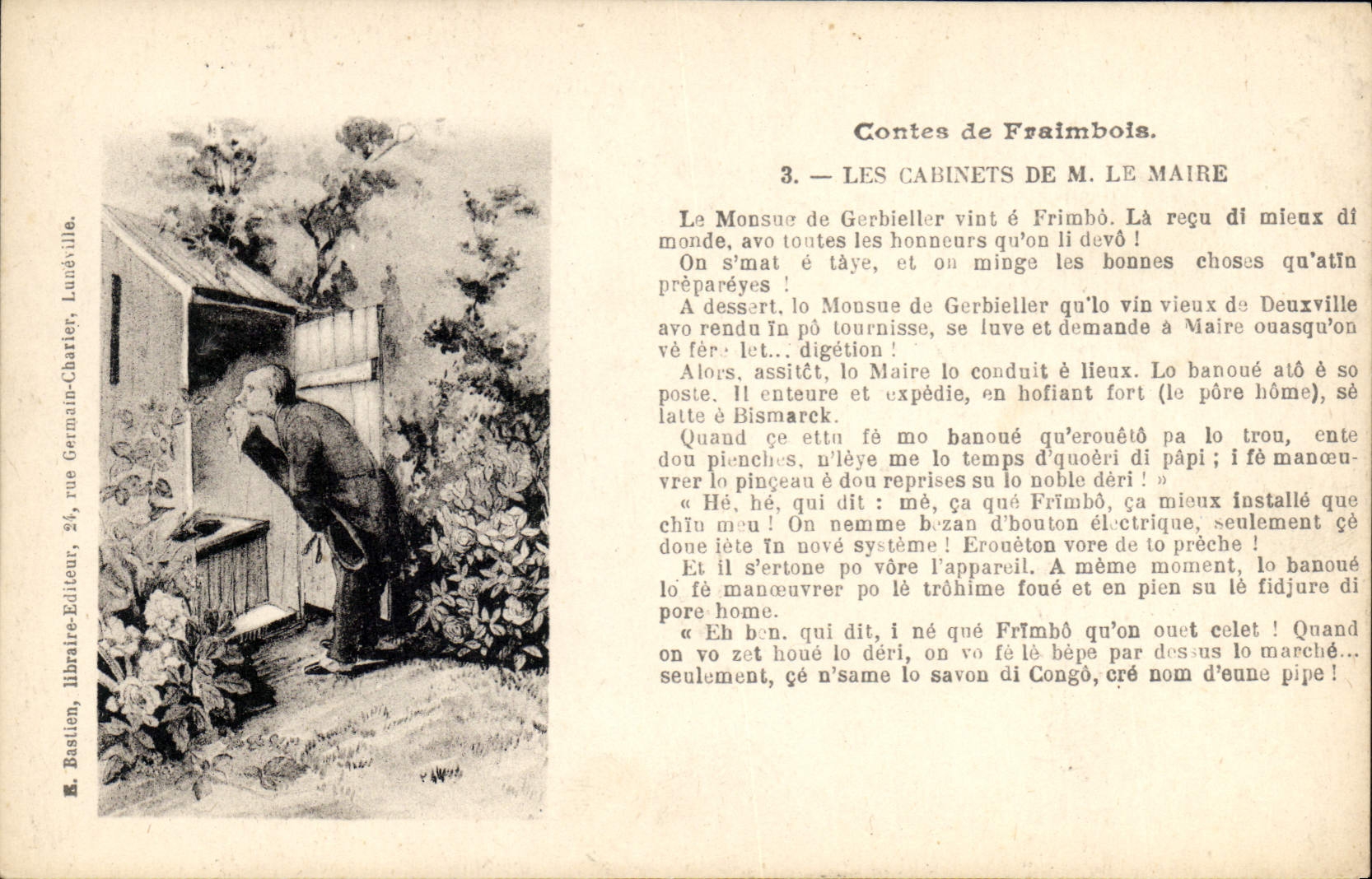 CPA Folklore Contes de Fraimbois Les cabinets de M le Maire 