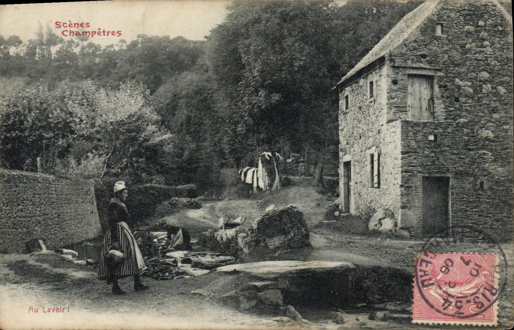 CPA Folklore Scenes champetres Au lavoir ! 