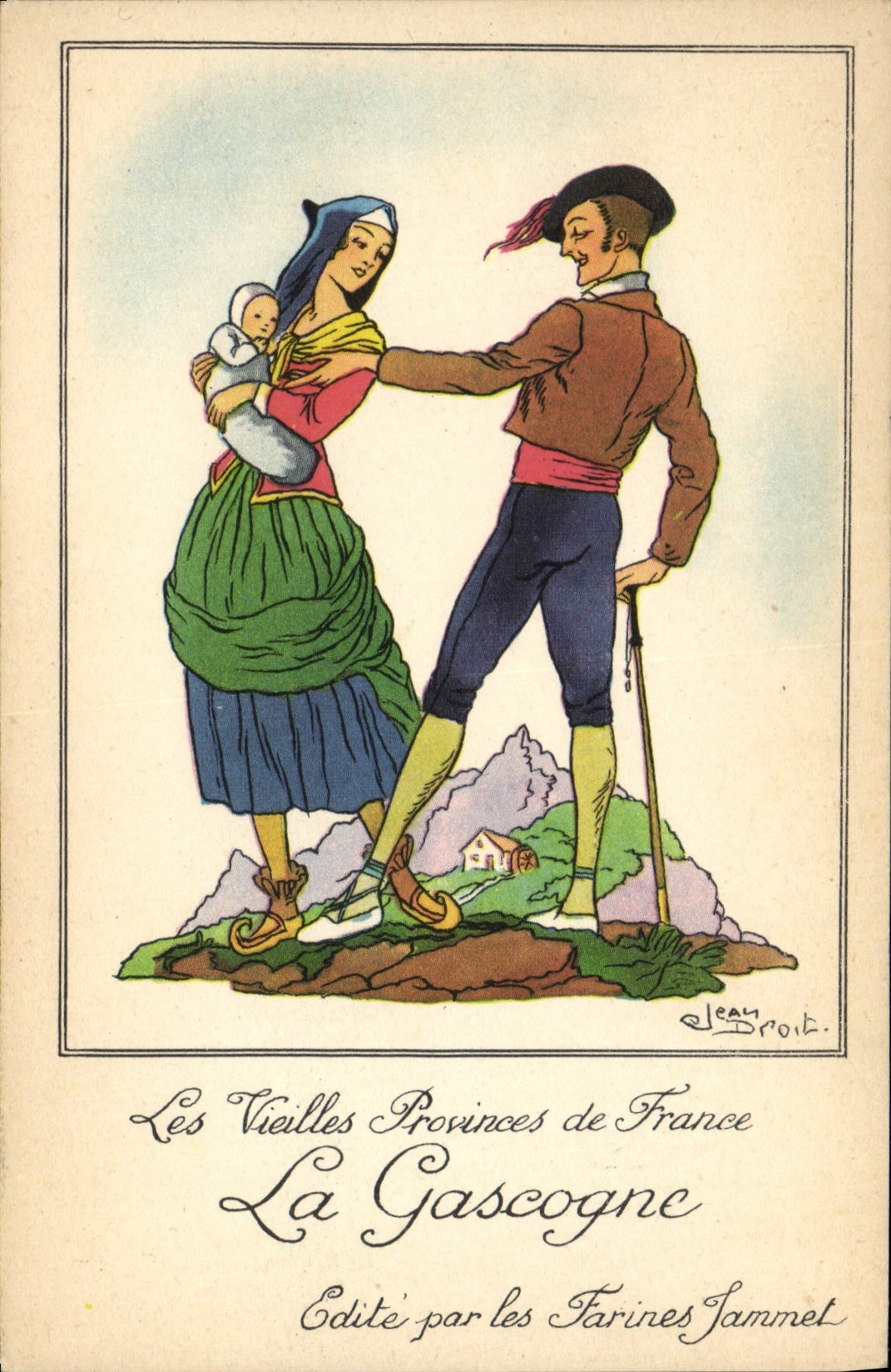 CPA Folklore La Gascogne Farines Jammet 