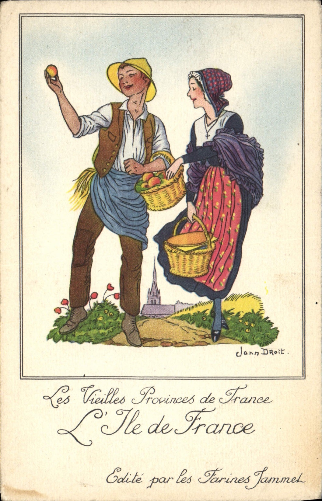 CPA Folklore L'Ile de France Farines Jammet 