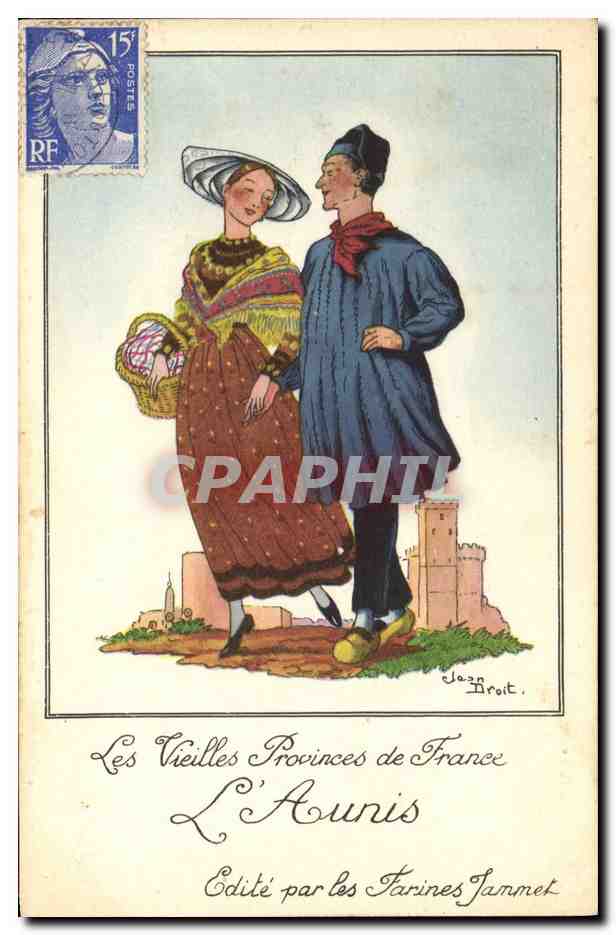 CPA Folklore L'Aunis Farines Jammet 
