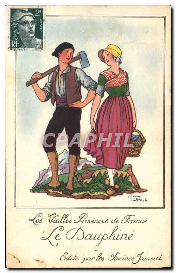 CPA Folklore Le Dauphine Farines Jammet 