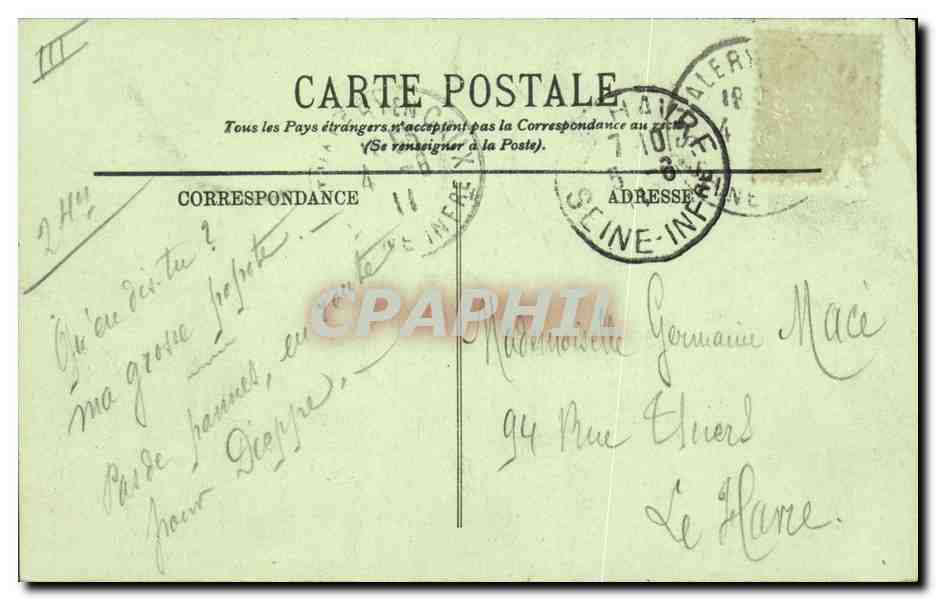 CPA Folklore Type de Matelote  — Verso