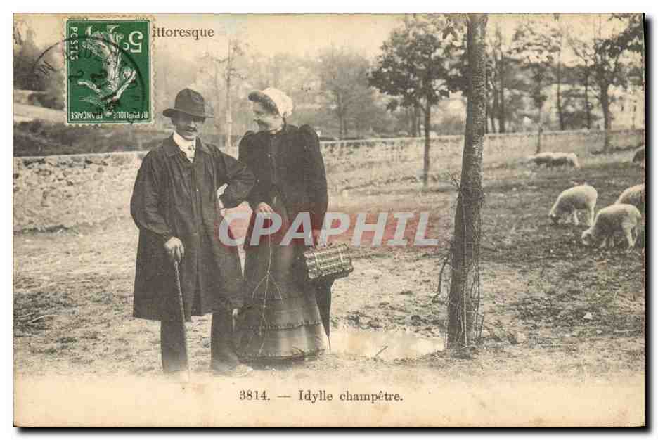 CPA Folklore Idylle champetre 
