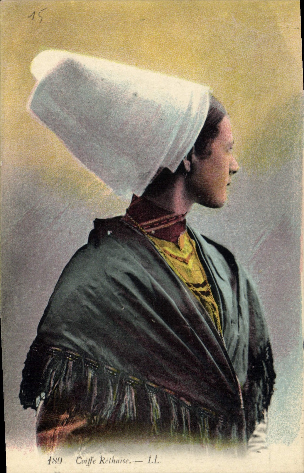 CPA Folklore Coiffe Rethaise 
