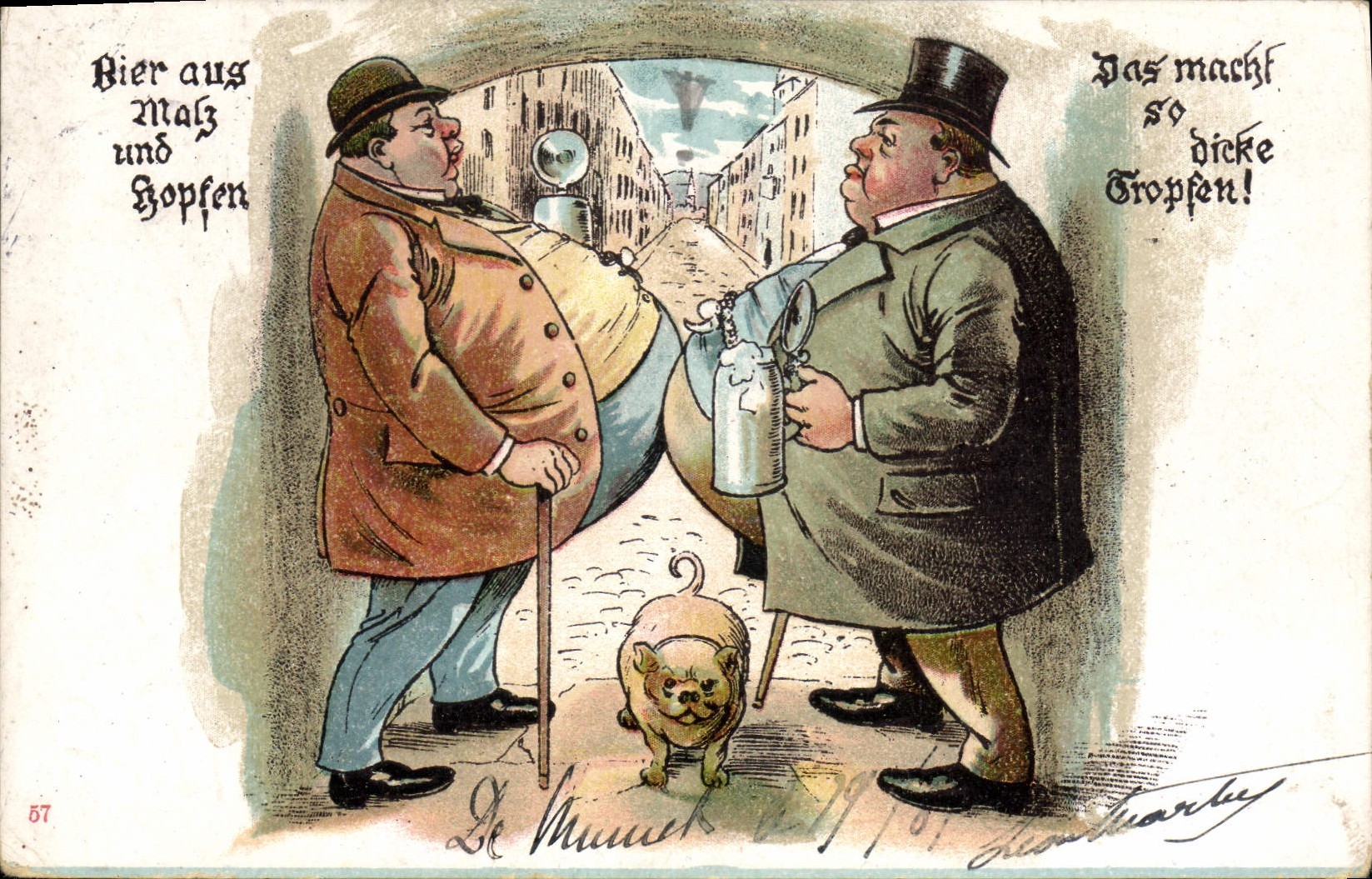 CPA Fantaisie Illustrateur Cochon Porc Biere 